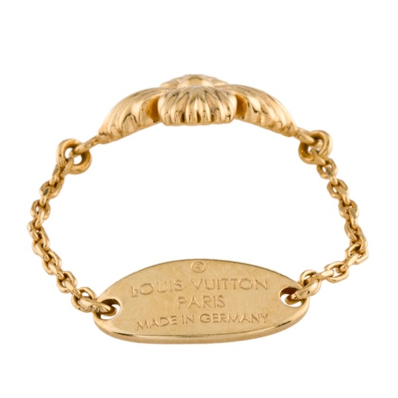 Louis Vuitton 2020 Blooming Strass Gold Plated Ring Size 7 - Picture 5 of 8